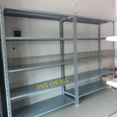 Kệ Sắt V Lỗ: Cao 2m x Rộng 0,4m x Dài 1,5m (5 tầng mâm)