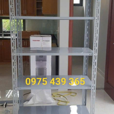 Kệ Sắt V Lỗ: Cao 2m x Rộng 0,5m x Dài 1m (5 tầng mâm)